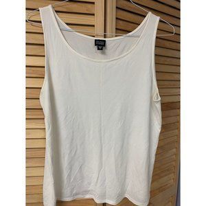Eileen Fisher Silk Scoop Neck Tank Top XL Ivory